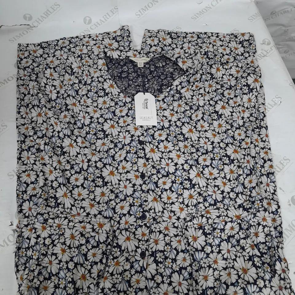 SEASALT CORNWALL ROSE TRELLIS JUMPSUIT SHADED FLOWERS MARTINE - UK 14