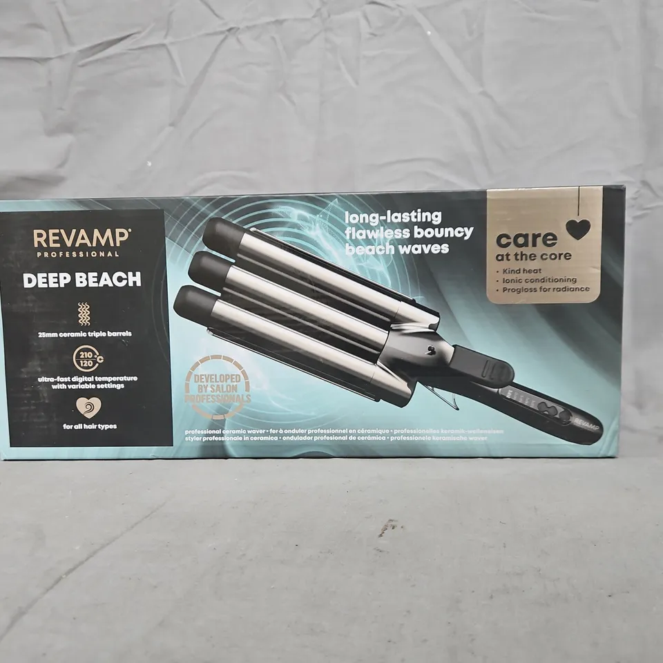 BOXED REVAMP PROFESSIONAL DEEP BEACH CERAMIC WAVER WV-2000X-GB