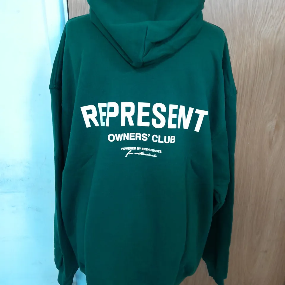 REPRESENT OWNER'S CLUB JERSEY HOODIE IN RACING GREEN SIZE XL