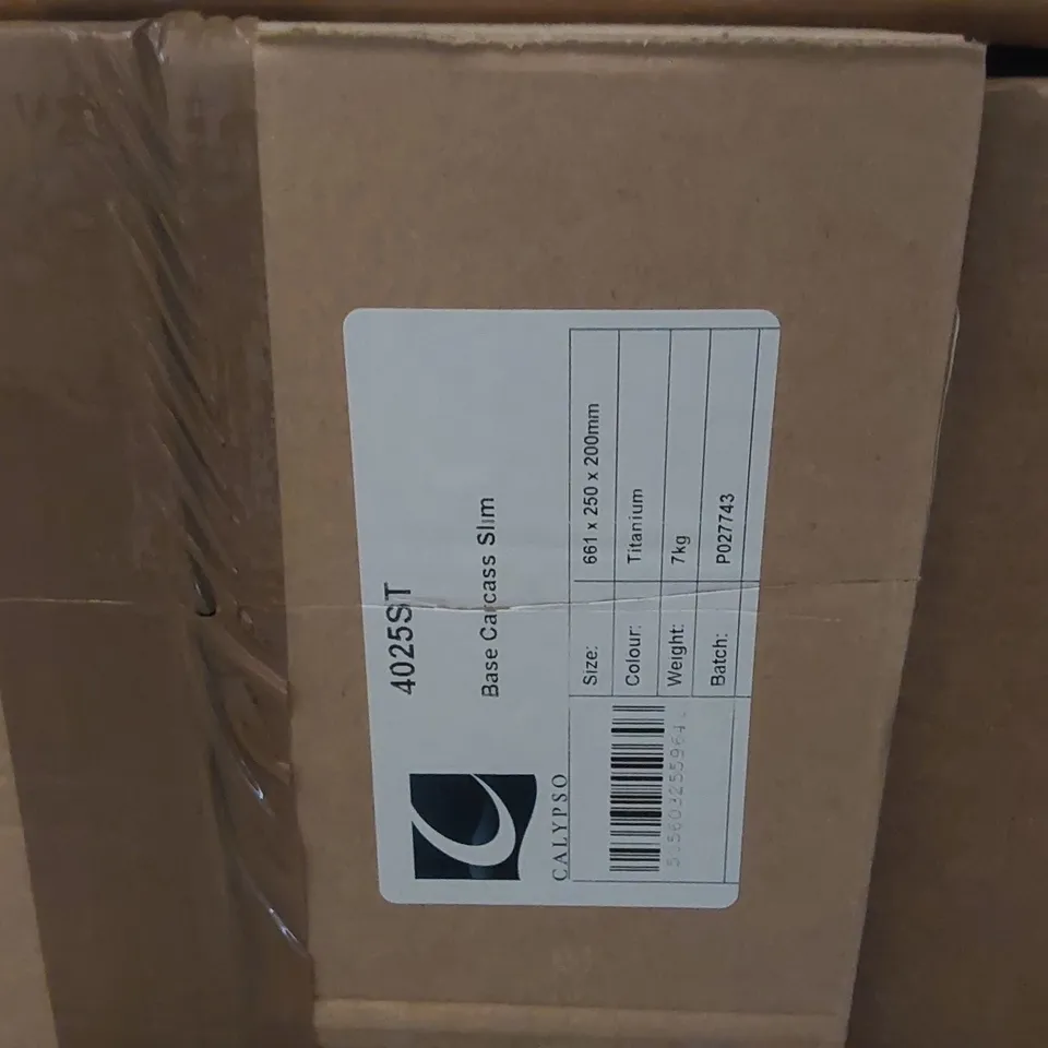 PALLET CONTAINING A LARGE ASSORTMENT OF BATHROOM FURNITURE PARTS INCLUDING: CALYPSO BASE CARCASSES, TOILET ROLL HOLDER, WALL CARCASS ECT