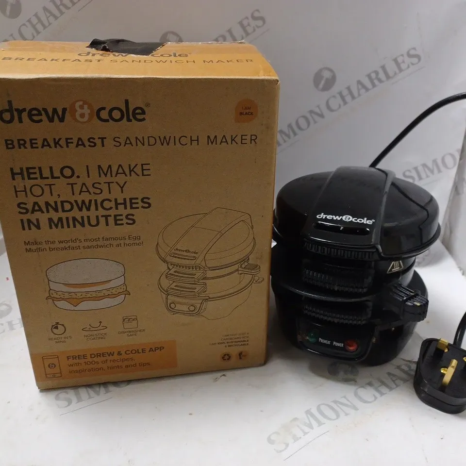 BOXED DREW & COLE BREAKFAST SANDWICH MAKER