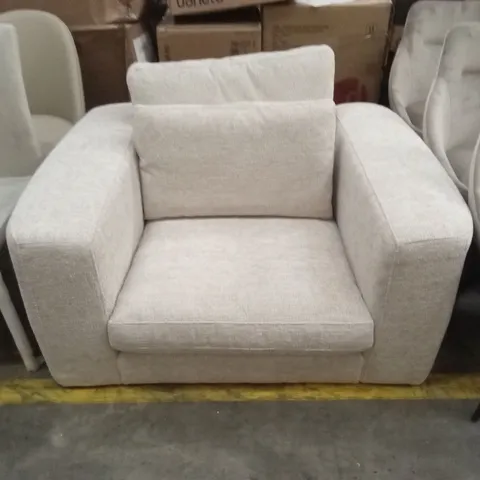 DANETTI QUINN NATURAL FABRIC DARK WOOD ARMCHAIR