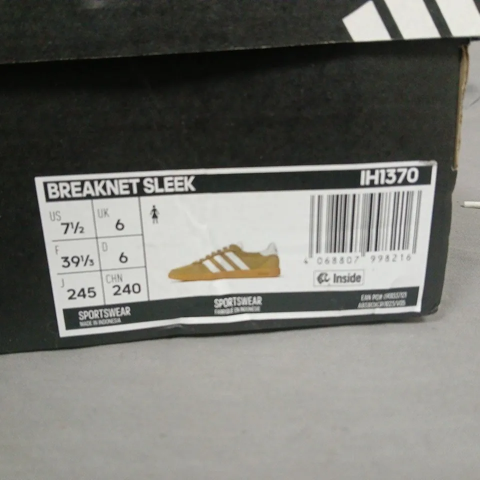 BOXED ADIDAS BREAKNET SLEEK TRAINERS IN BEIGE SUEDE - UK 6
