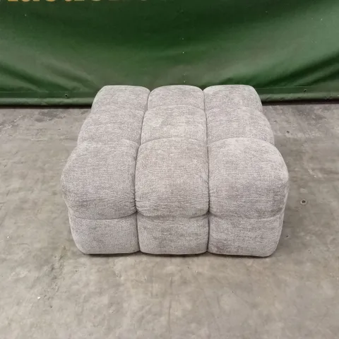 DESIGNER FABRIC UPHOLSTERED FOOTSTOOL - GREY
