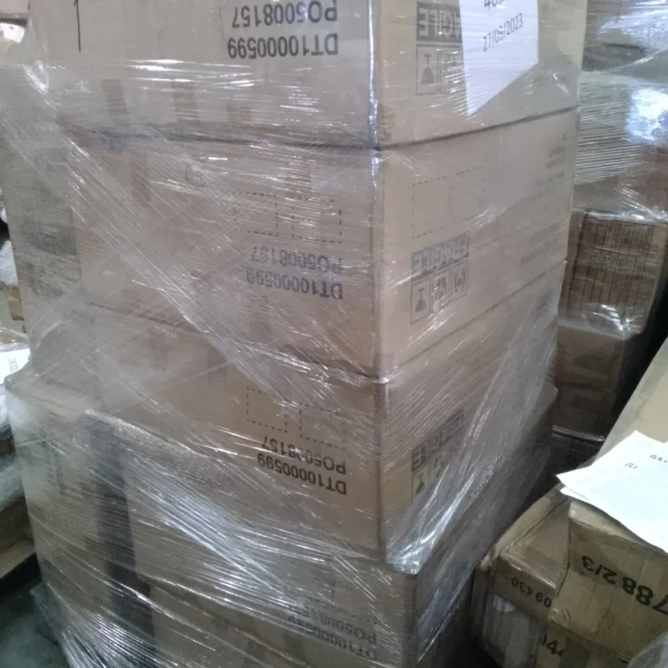 PALLET OF ASSORTED FLAT PACK DINING TABLE PARTS 