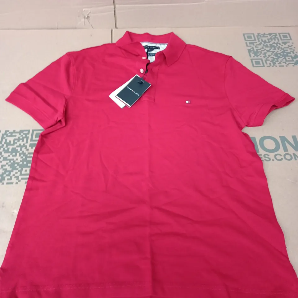 TOMMY HILFIGER 1985 SLIM POLO IN RED - XL