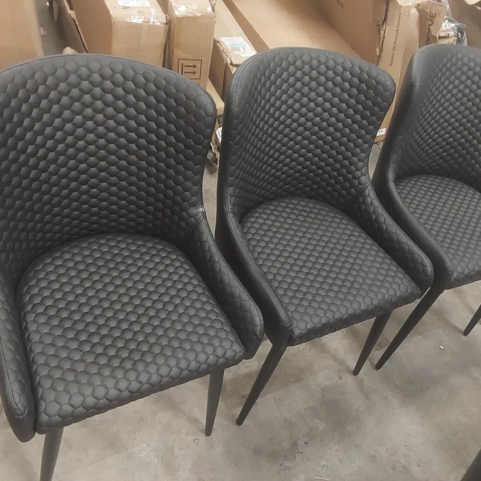 SET OF 6x DESIGNER FAUX LEATHER UPHOLSTERED DINING CHAIRS