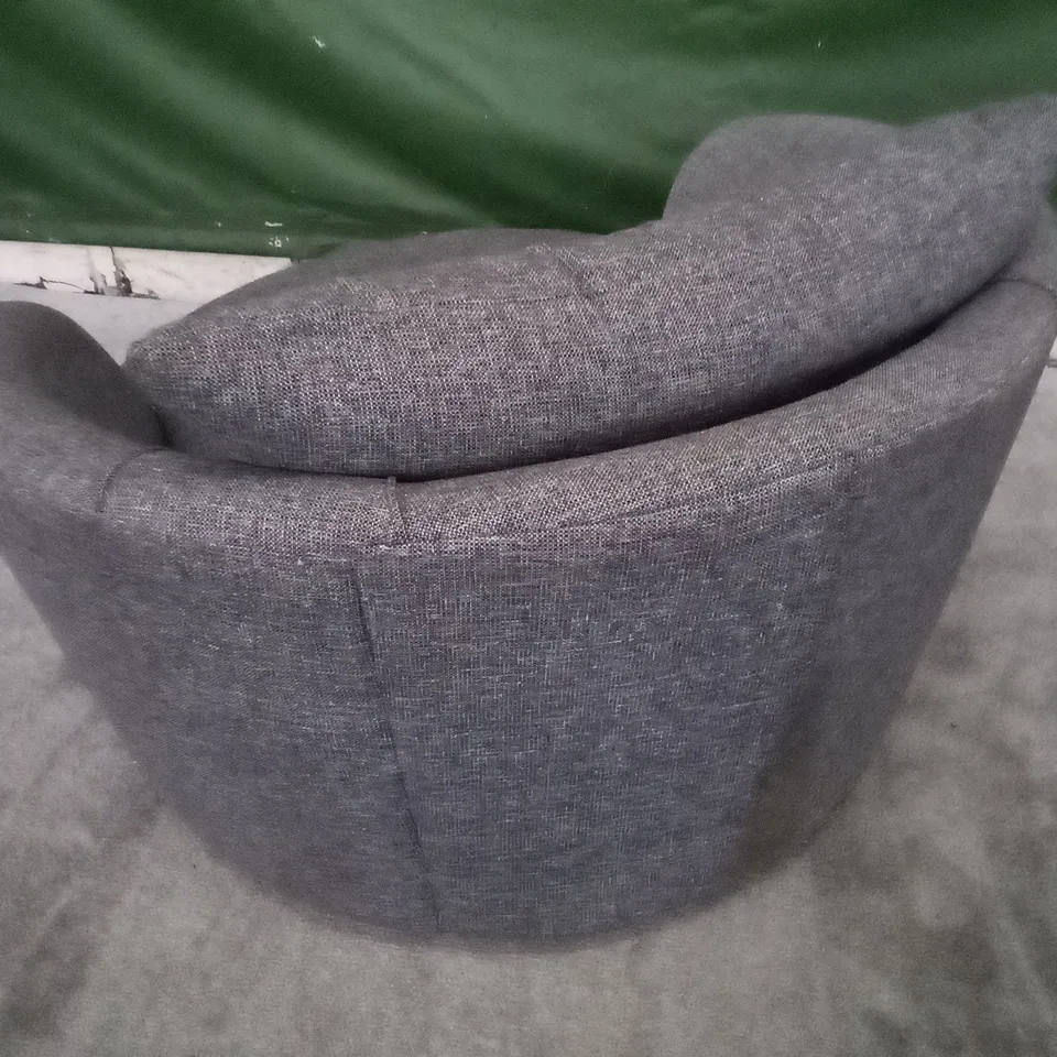 GREY FABRIC ROTATING SINGLE SEATER SOFA