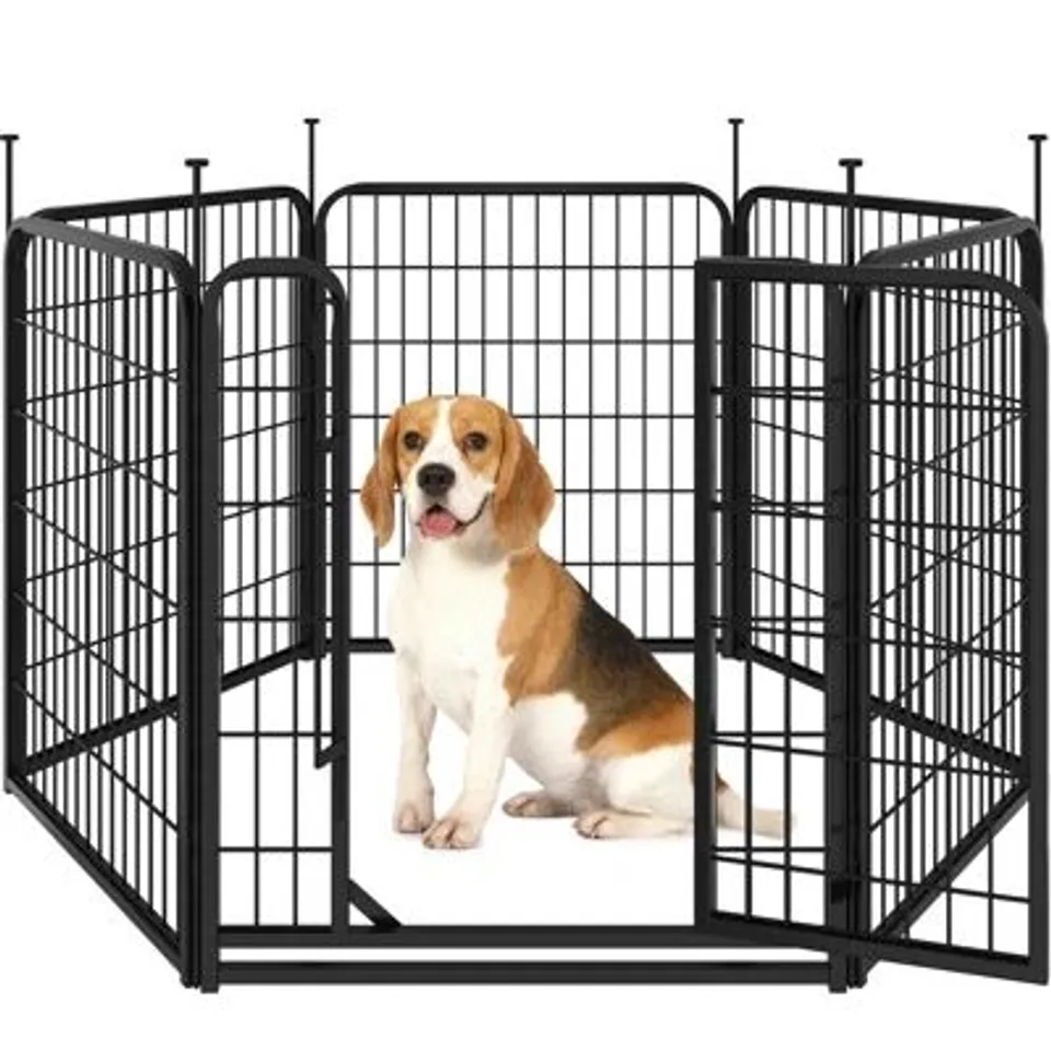 BOXED 60CM H 6 PANEL METAL EXERCISE PEN WITH DOOR (SET OF 6)