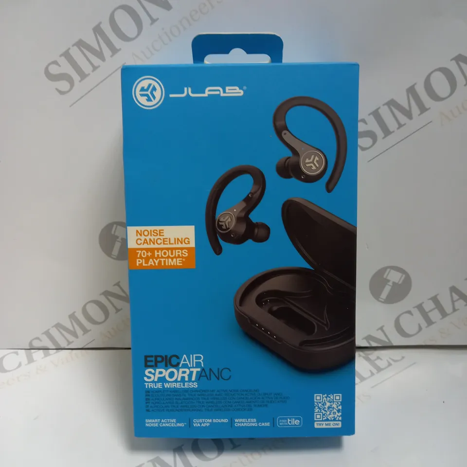 BOXED JLAB EPICAIR SPORT ANC TRUE WIRELESS EARPHONES BLACK 
