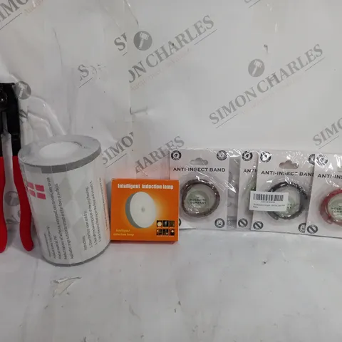 BOX OF APPROXIMATELY 6ASSORTED ITEMS TO INCLUDE - ANTI INSECT BAND - INDUCTION LAMP - FLOOR VINYL ECT