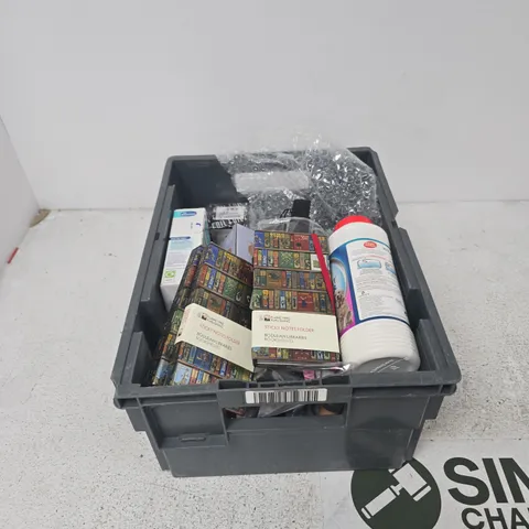 TOTE OF APPROXIMATELY 12 ASSORTED ITEMS TO INCLUDE: STICK NOTES FOLDER
