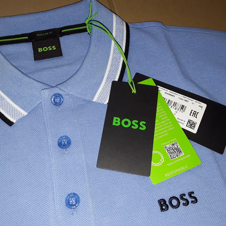 HUGO BOSS BLUE REGULAR FIT POLO SHIRT - BR M