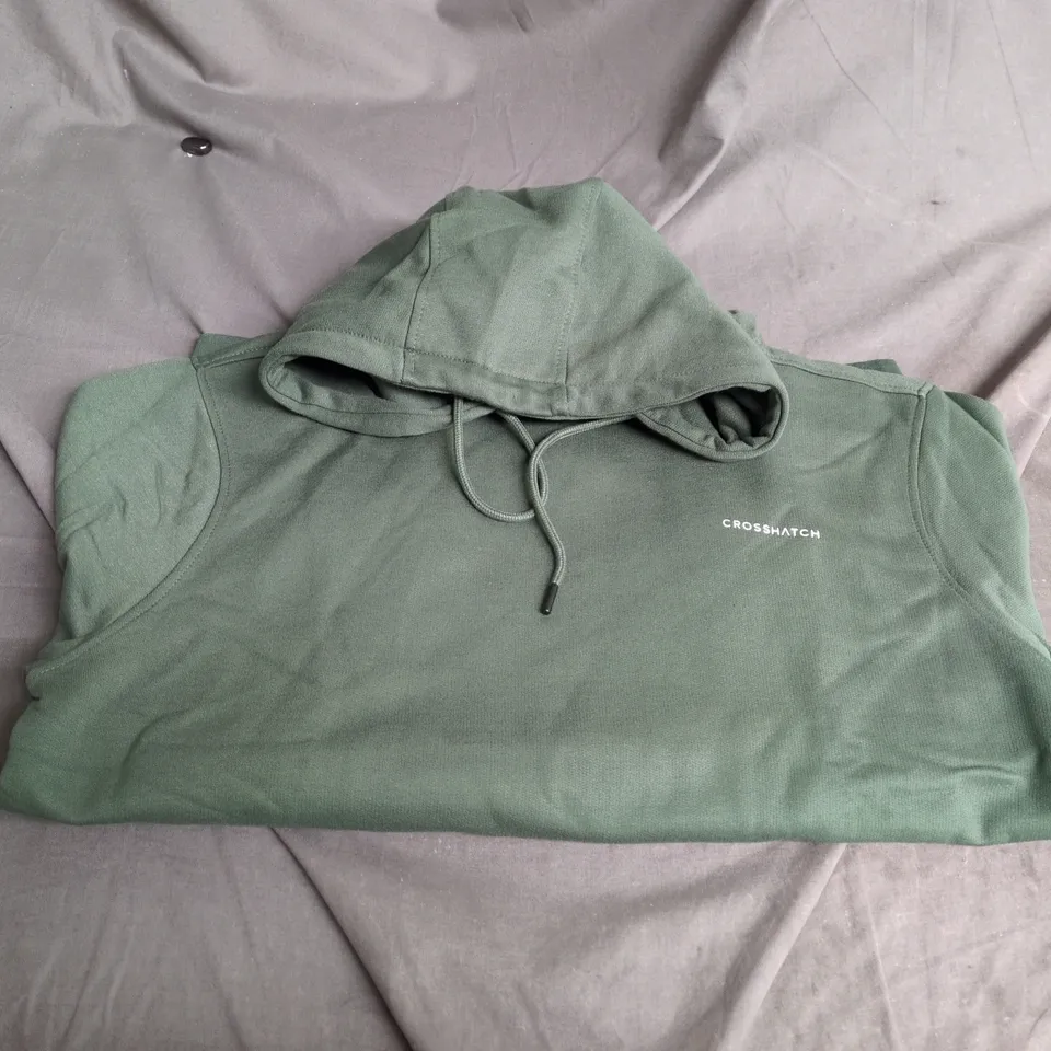 CROSSHATCH HOODIE – OLIVE GREEN, MEN'S CLOTHING 2XL