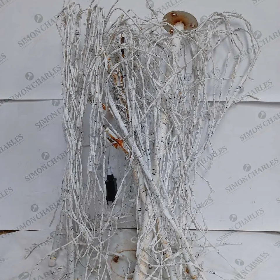 DESIGNER 7FT WHITE BIRCH TREE BRIGHT WHITE LED