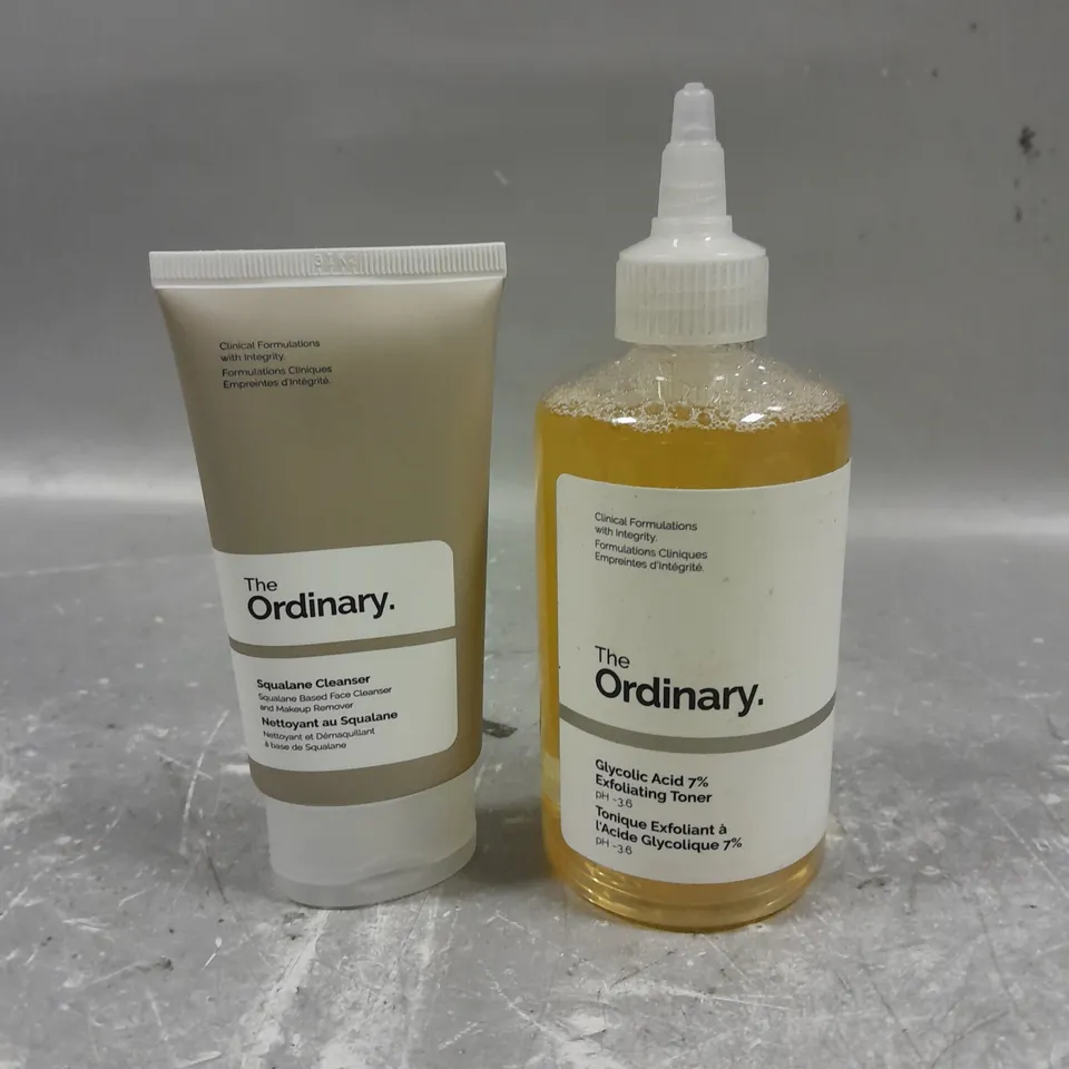 THE ORDINARY SQUALENE CLEANSER 50ML AND GLYCOLIC ACID 7% EXFOLIATING TONER 240ML