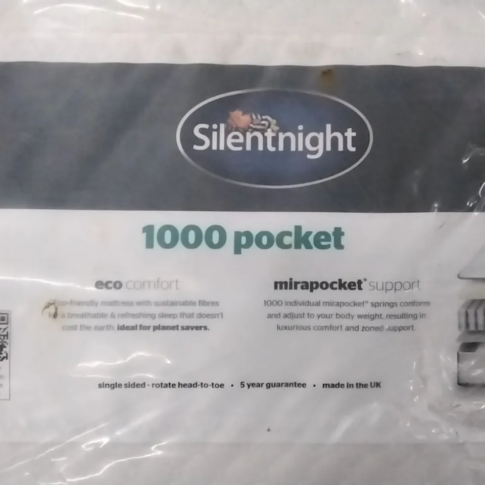 QUALITY BAGGED SILENTNIGHT 1000 POCKET ECO COMFORT KING SIZE 5FT MATTRESS
