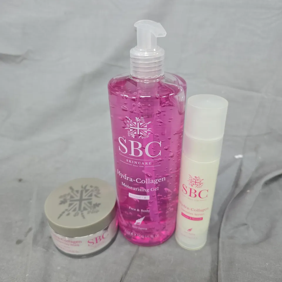 SBC HYDRA-COLLAGEN SKINCARE SET – MOISTURISING GEL, SERUM & CREAM (3 PIECE)