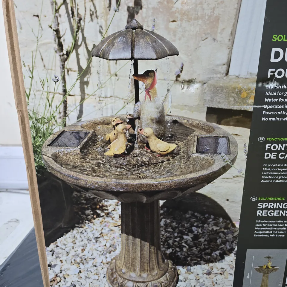 BOXED DUCK FAMILY SOLAR ON DEMAND WATER FEATURE (1 BOX) - COLLECTION ONLY