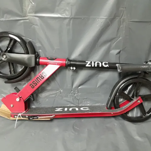 ZINC BIG WHEELED FOLDING CRUISE SCOOTER - RED - COLLECTION ONLY