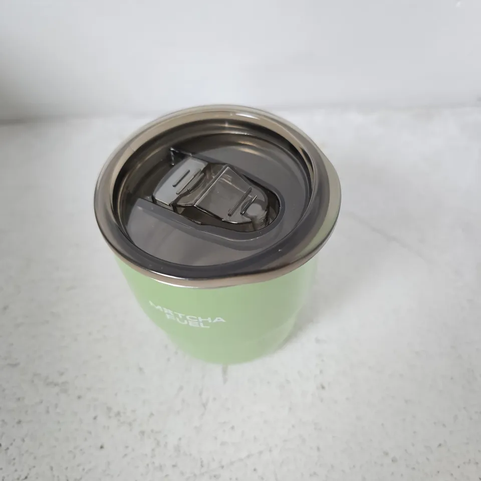 MATCHA LATTE MUG – GREEN WITH LID (MATCHA FUEL)