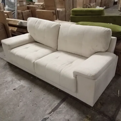 KANSAS 3 SEATER SOFA, IVORY WOVEN CHENILLE FABRIC