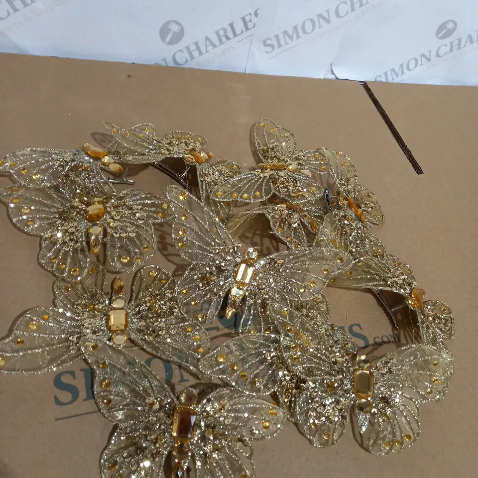 12 X GOLDEN BUTTERFLY CLIPS 