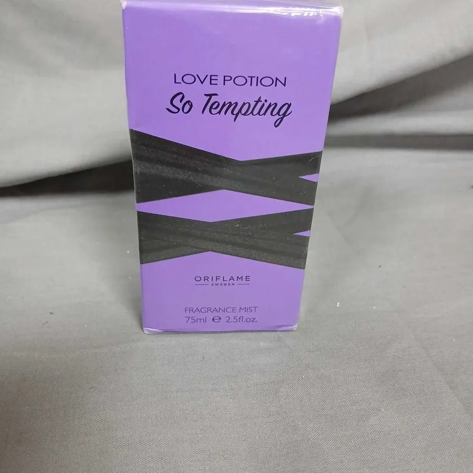 BOXED AND SEALED ORIFLAME LOVE POTION SO TEMPTING FRAGRANCE MIST 75ML
