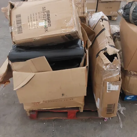 PALLET OF ASSORTED INCOMPLETE FURNITURE AND HOUSEHOLD ITEMS