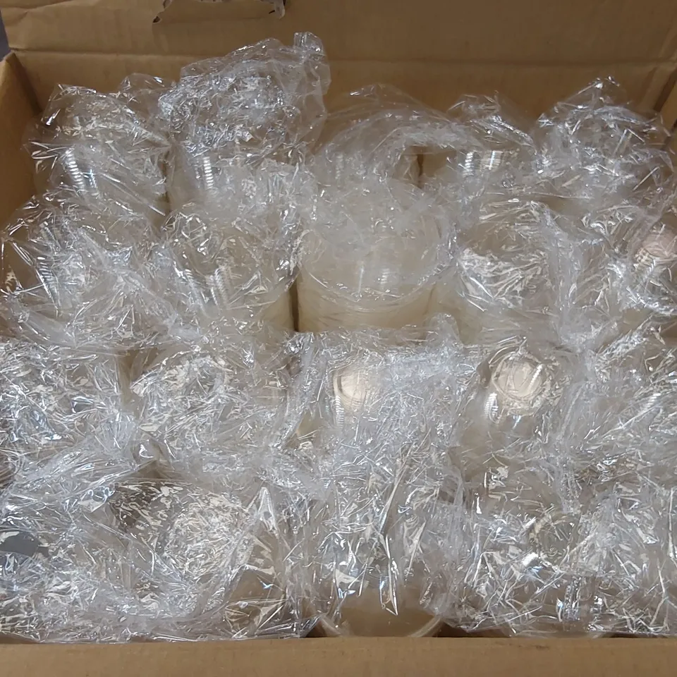 BOX OF APPROXIMATELY 1000X VEGWARE PLANT-BASED 96-SERIES PLA DOME LID, NO HOLE SMALL SERVING DISHES (1 BOX)