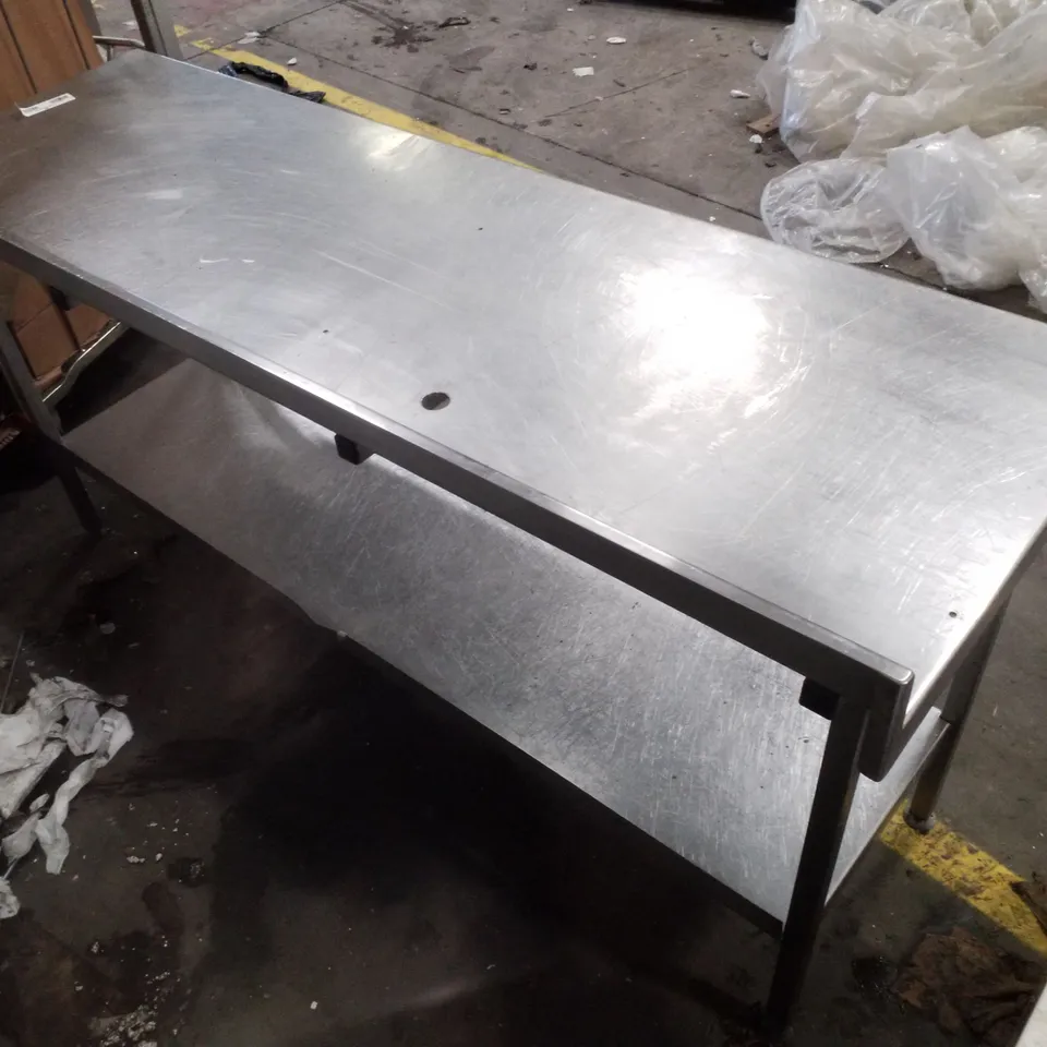 TWO-TIER STAINLESS STEEL WORK TABLE