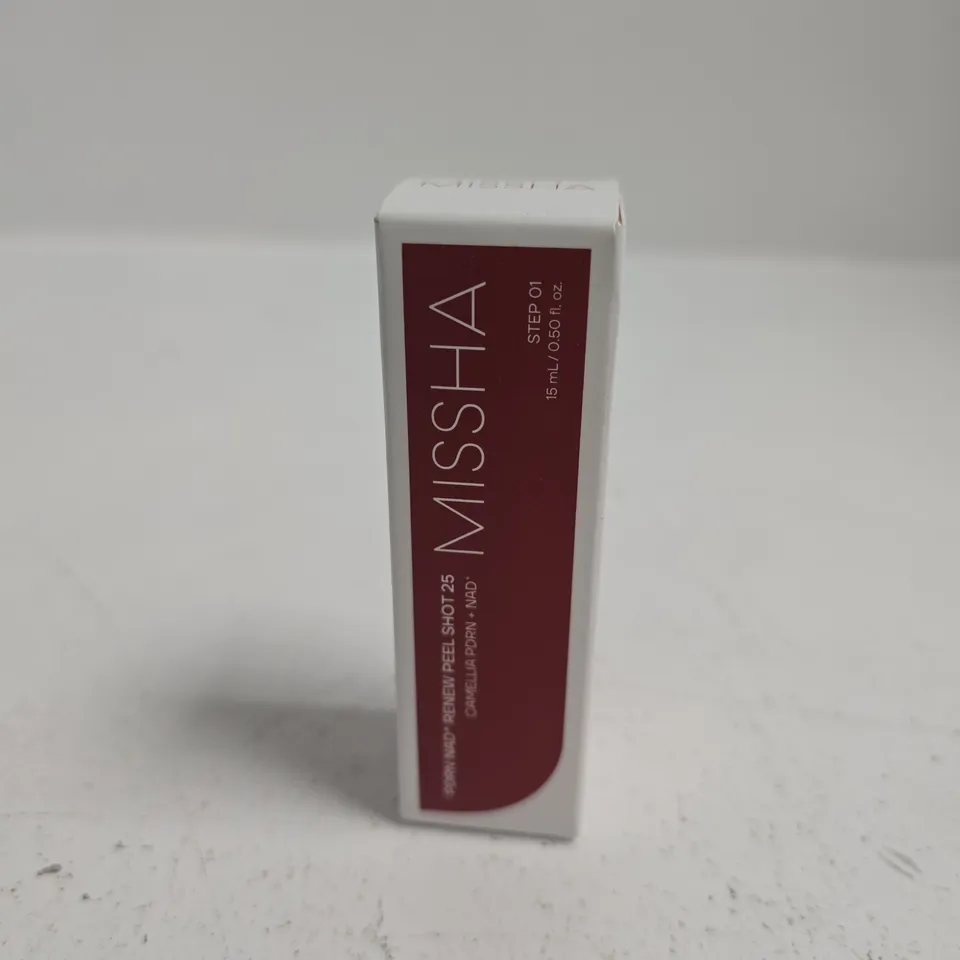 BOXED AND SEALED MISSHA PDRN NAD+ RENEW PEEL SHOT 25 – STEP 01, 15 ML, FACIAL SKIN CARE