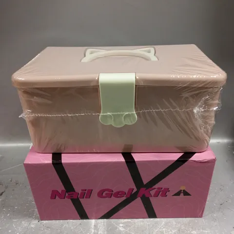 SEALED BOXED GEL NAIL KIT IN PINK CAT CARRIER