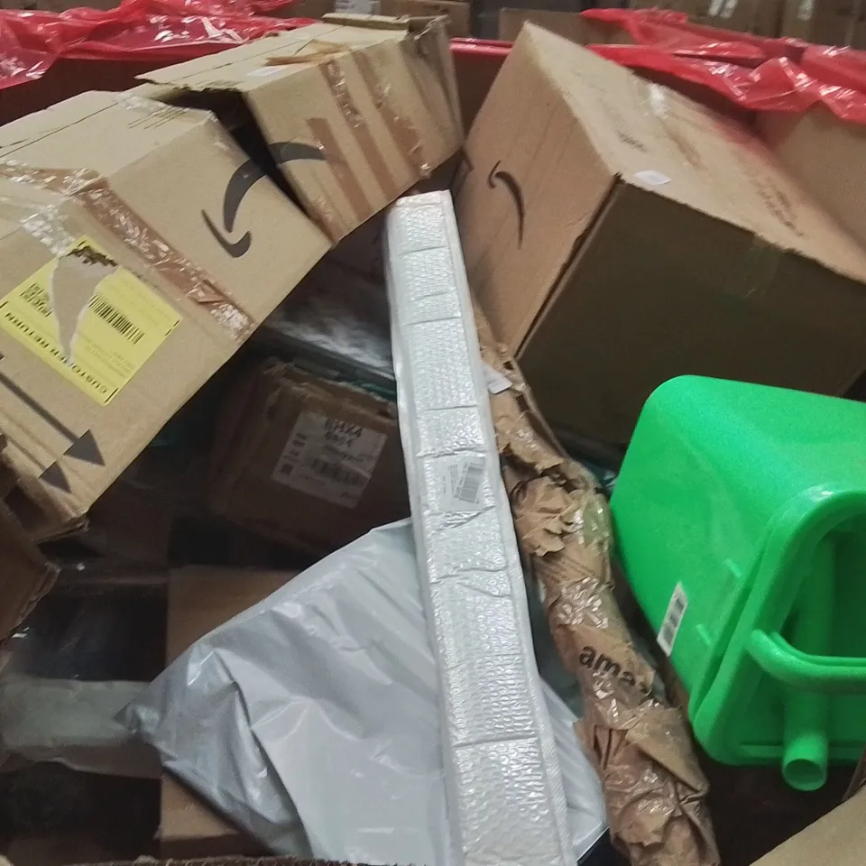 PALLET OF ASSORTED HOUSEHOLD GOODS AND PRODUCTS TO INCLUDE;WET ROOM LIGH5,CEILING FAN WITH LIGHT,DRY SANDER