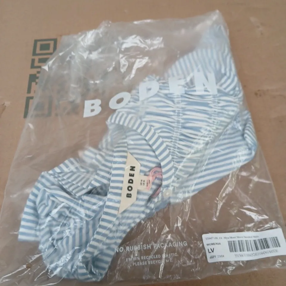 BODEN WOMEN'S STRIPED SHORT SLEEVE SHIRT – MYA (UK 14)