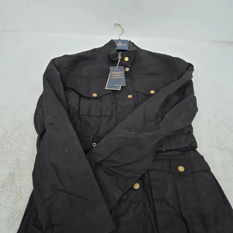 FAIRFAX & FAVOR THE SADIE WAX SAFARI JACKET – BLACK, UK SIZE 10