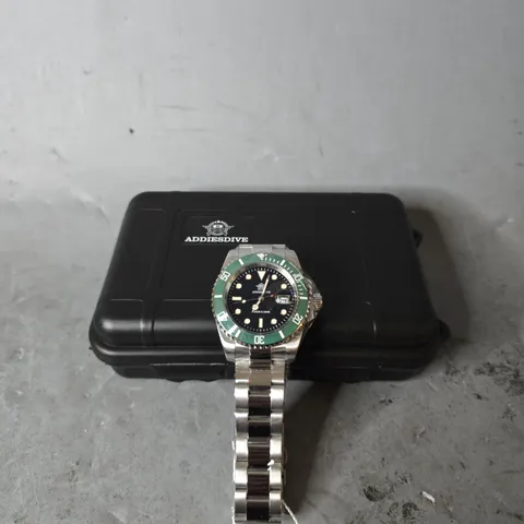 BOXED ADDIESDIVE GREEN BEZEL WATCH 