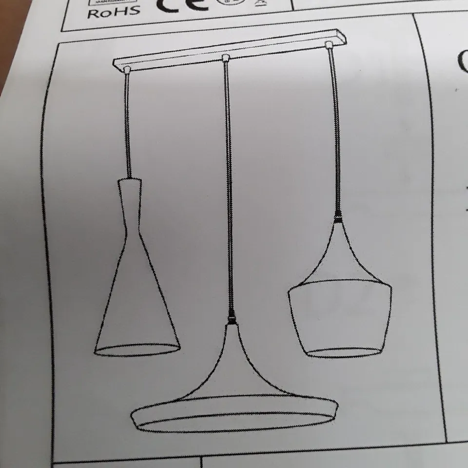 BOXED KAIDENCE 3-LIGHT CLUSTER PENDANT - WHITE