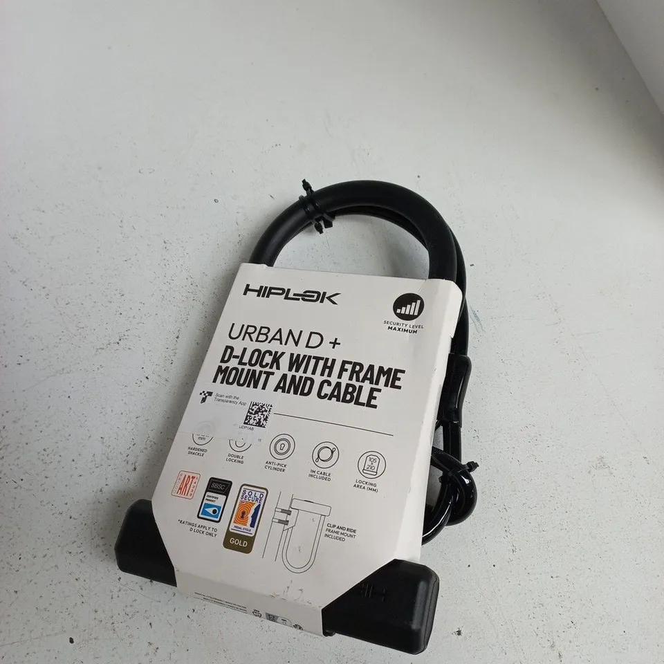 HIPLOCK URBAN D+ D-LOCK WITH FRAME MOUNT AND CABLE