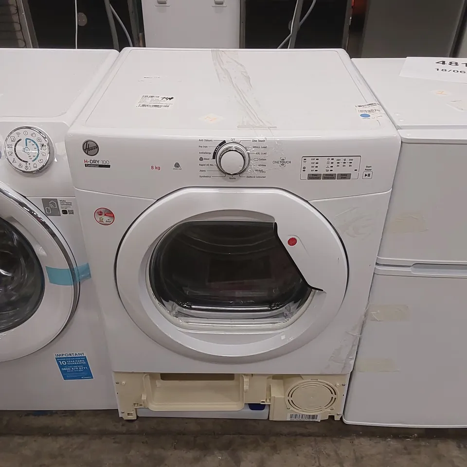 HOOVER HLEC8LG FREESTANDING 8kg CONDENSER TUMBLE DRYER - WHITE