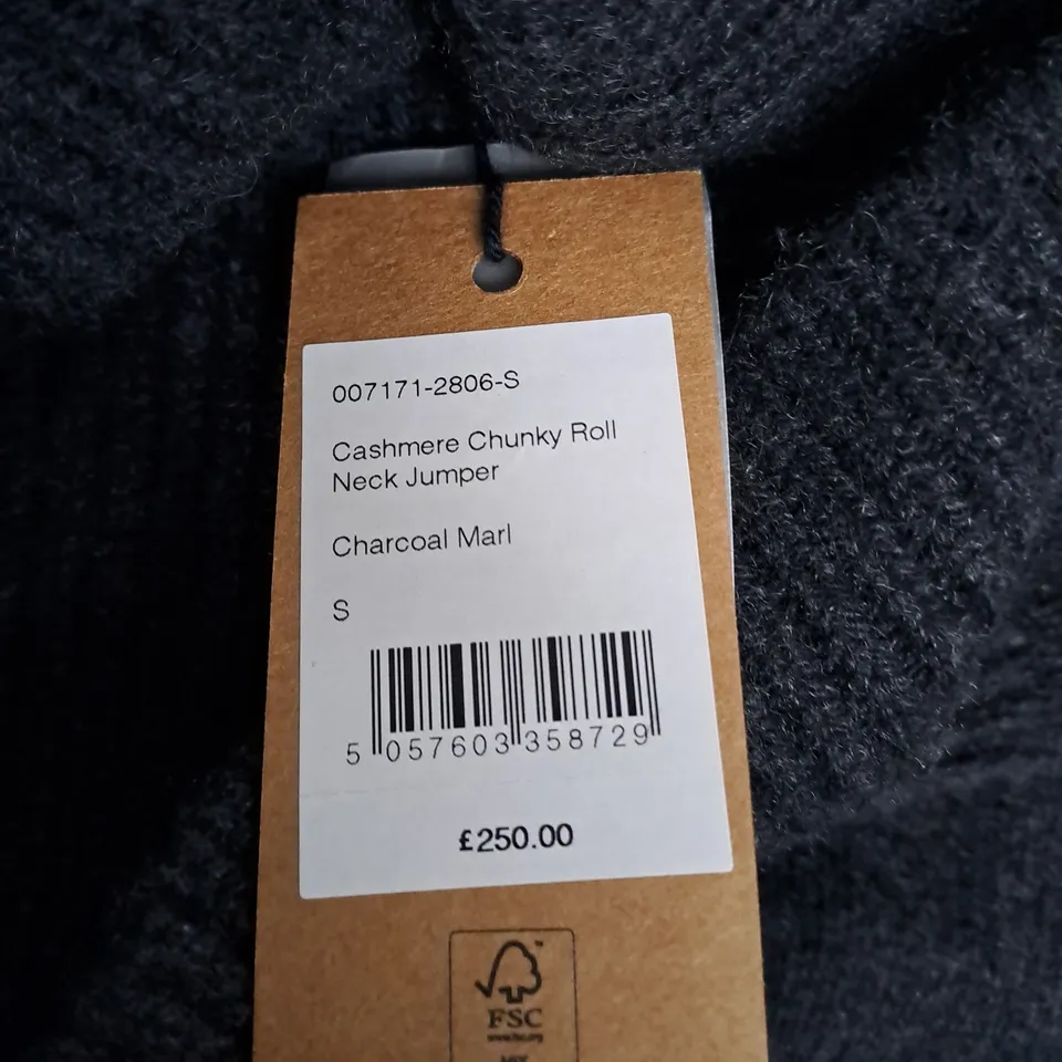 HUSH CASHMERE CHUNKY ROLL NECK JUMPER SIZE S