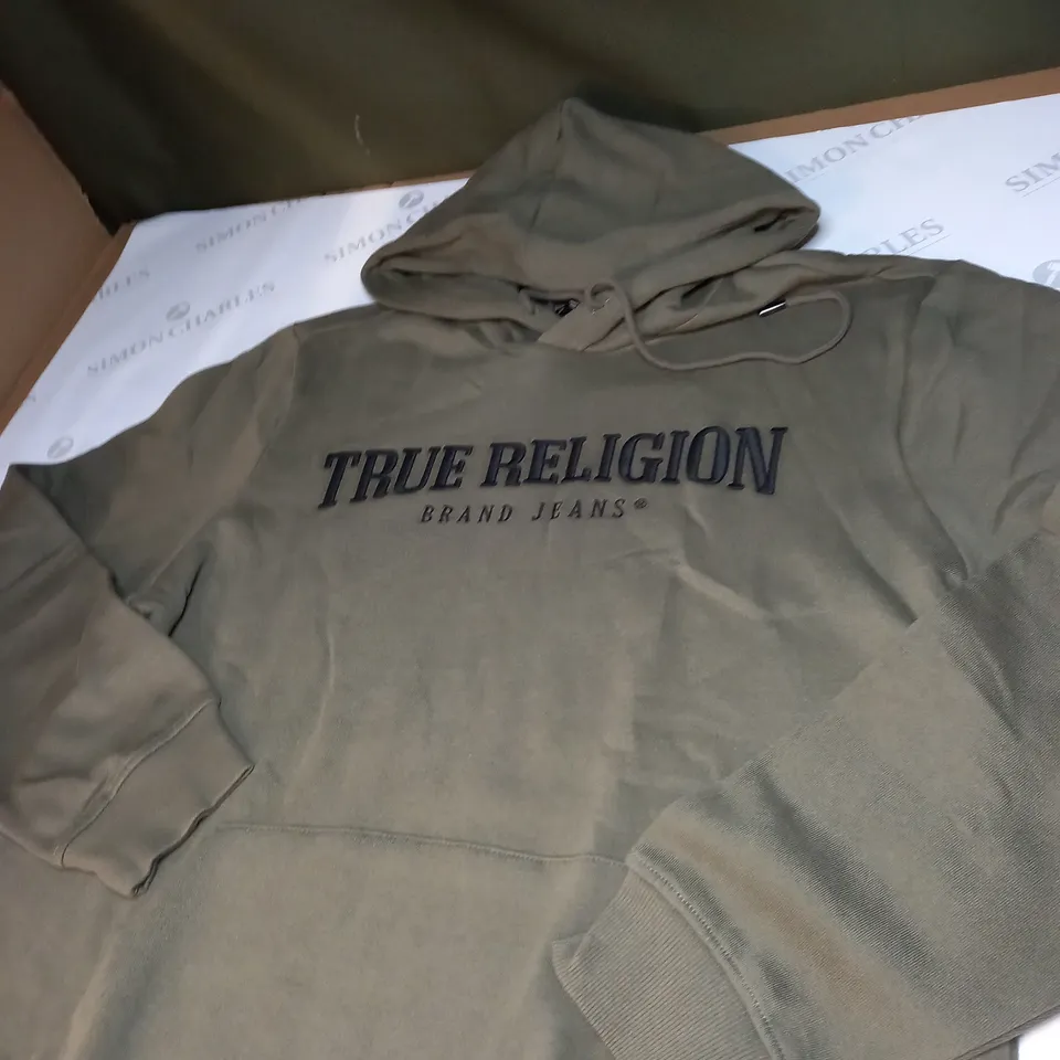 TRUE RELIGION ARCH LOGO PULLOVER HOODIE SIZE XL