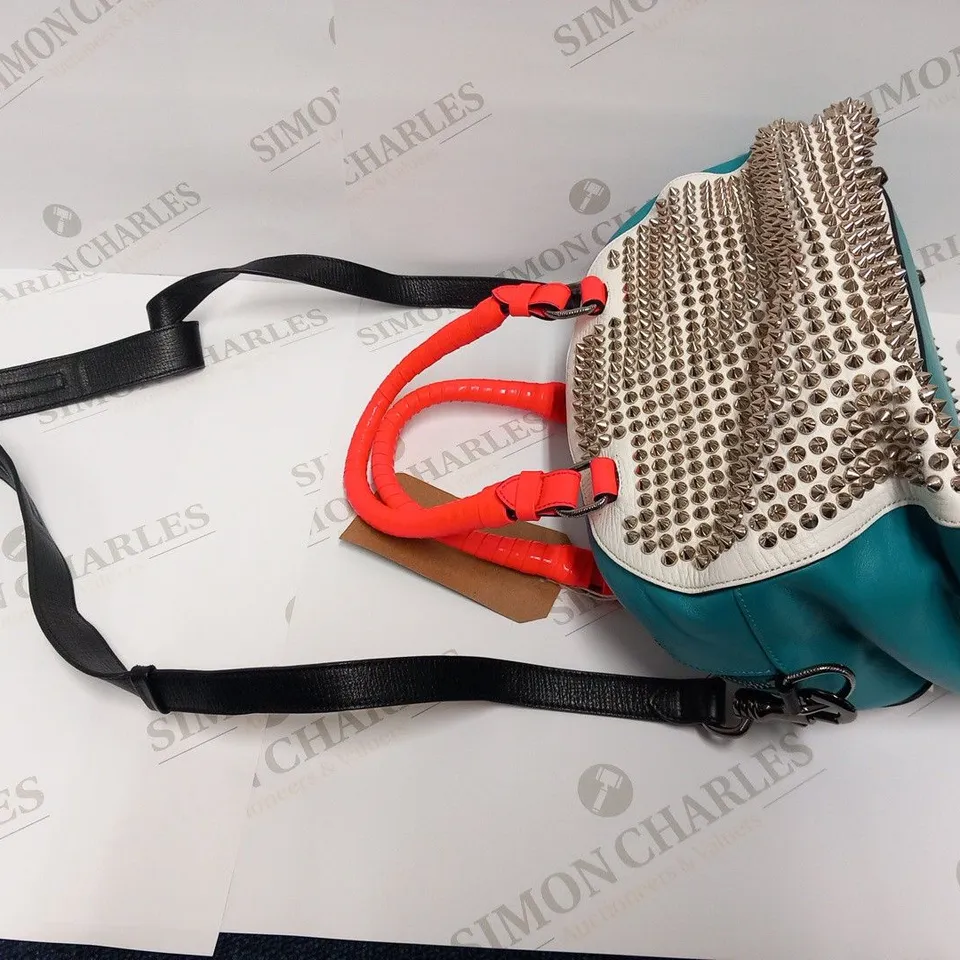 CHRISTIAN LOUBOUTIN PANETTONE SMALL CALF NEVADA/SPIKES BAG