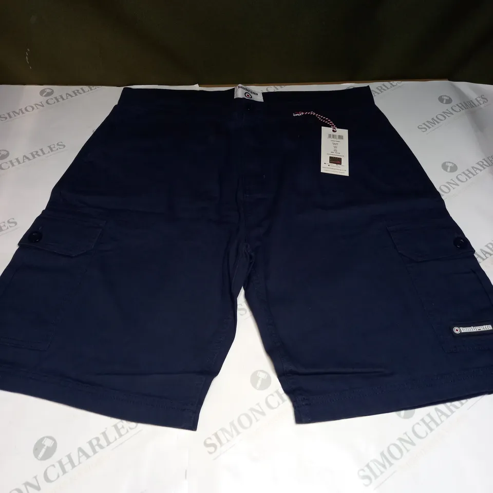LAMBRETTA CARGO SHORTS IN NAVY - SIZE 36