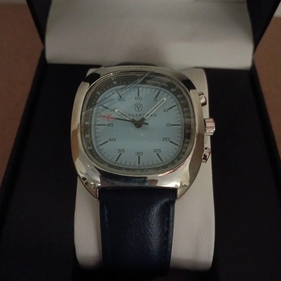 VONLANTHEN AVIATION WATCH FEATURING A BLUE DIAL AND A NAVY LEATHER STRAP