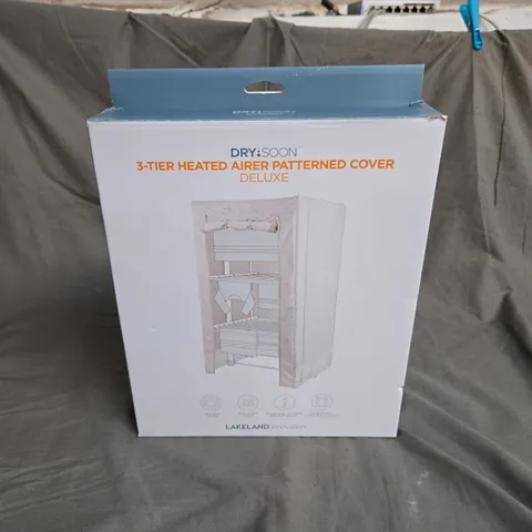 BOXED DRYSOON 3-TIER HEATED AIRER PATTEREND COVER DELUXE