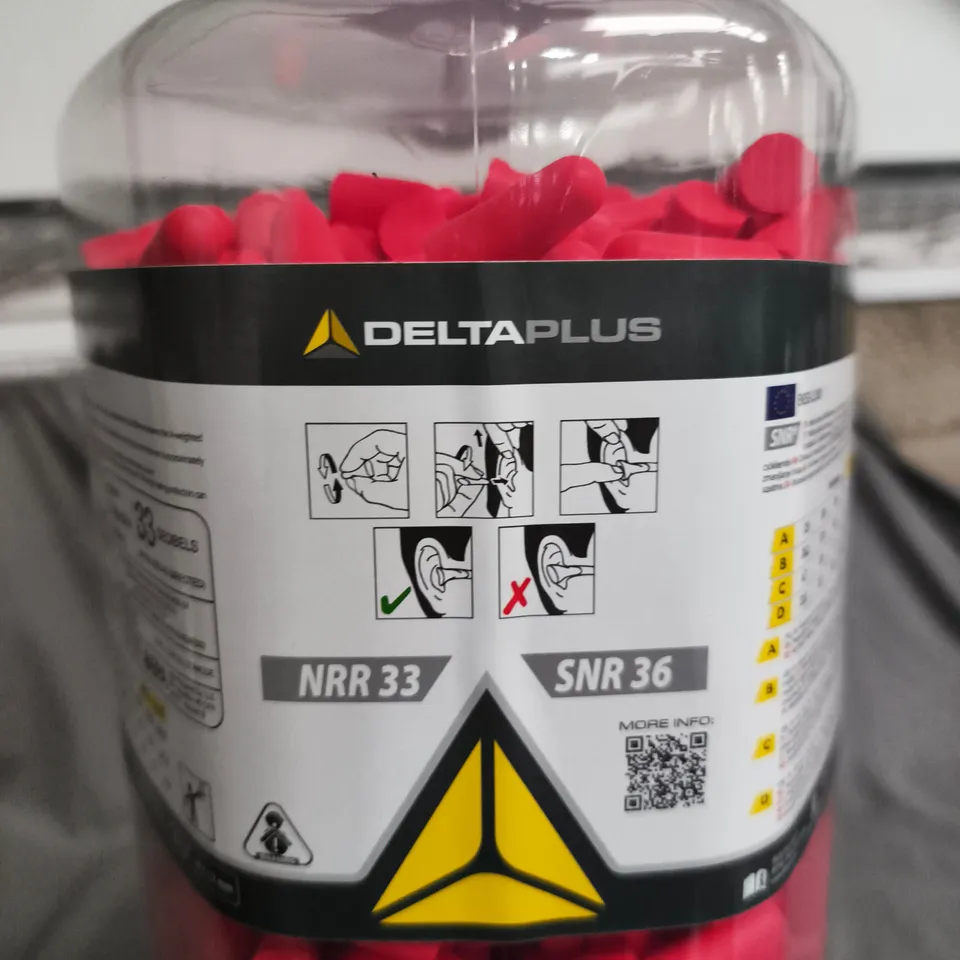 DELTA PLUS EAR PLUGS DISPENSER – PINK FOAM HEARING PROTECTION, NRR 33 DB (SNR 36)