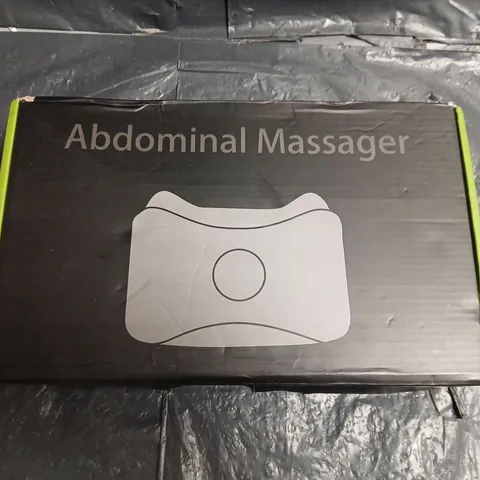 ABDOMINAL MASSAGER - WHITE HANDHELD DEVICE WITH USB CHARGING CABLE 