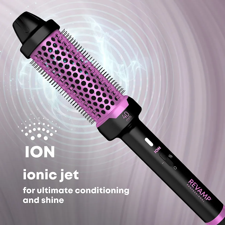 REVAMP CERAMIC 40MM HOT BRUSH PURPLE/BLACK BOXED