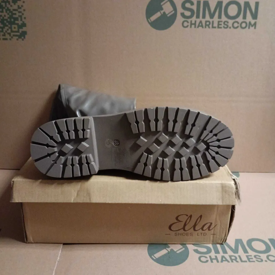 ELLA SHOES KNEE HIGH BOOTS ZIP FASTENING MUSHROOM SIZE 5